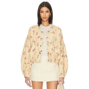 Free People Rory Bomber Jacket in Warm Combo Floral